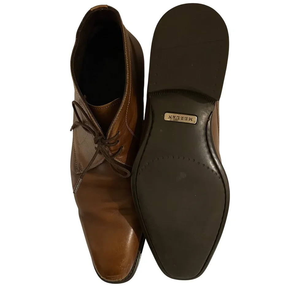 Mezlan Mens Brown Leather Chukka Boots Lace Up Ankle 18154 Size 10 M